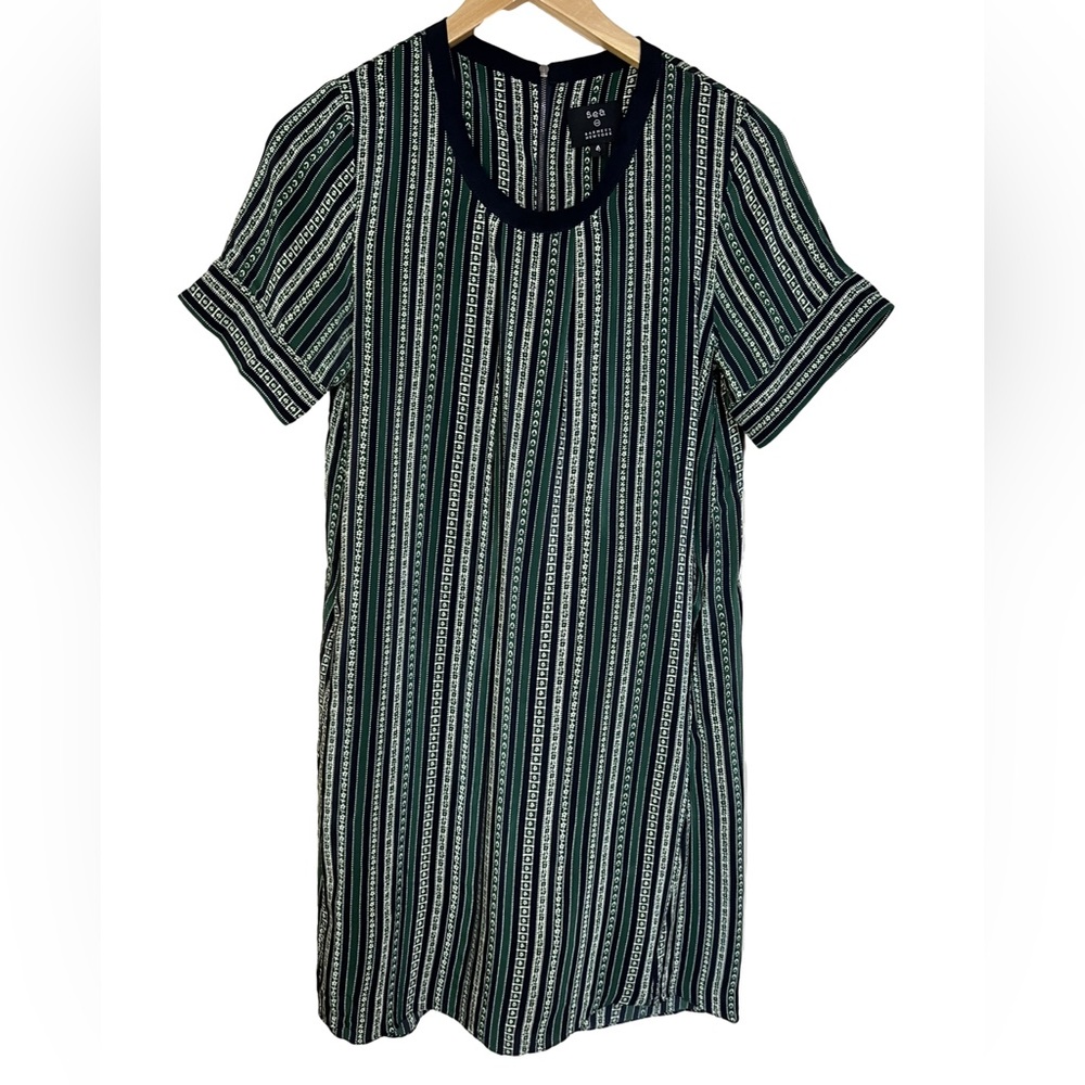 Sea New York Black and White Striped Dress